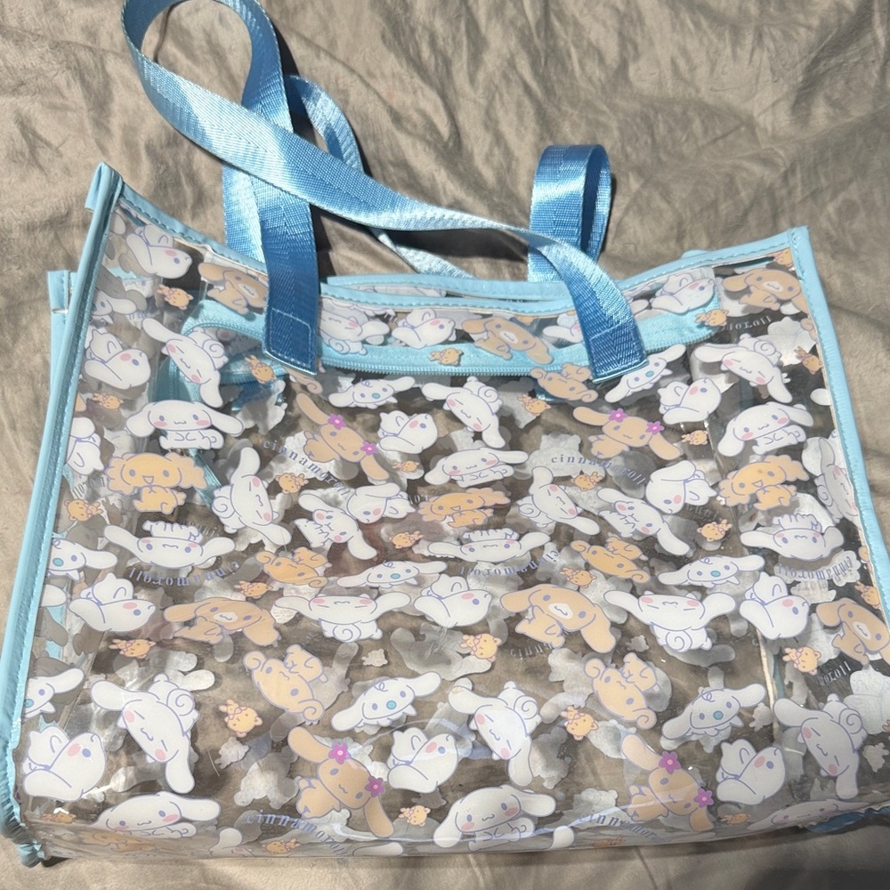 Cute Blue Transparent Tote Bag